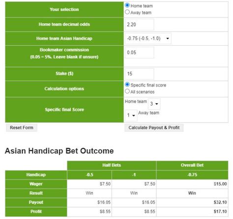 asian handicap calculator